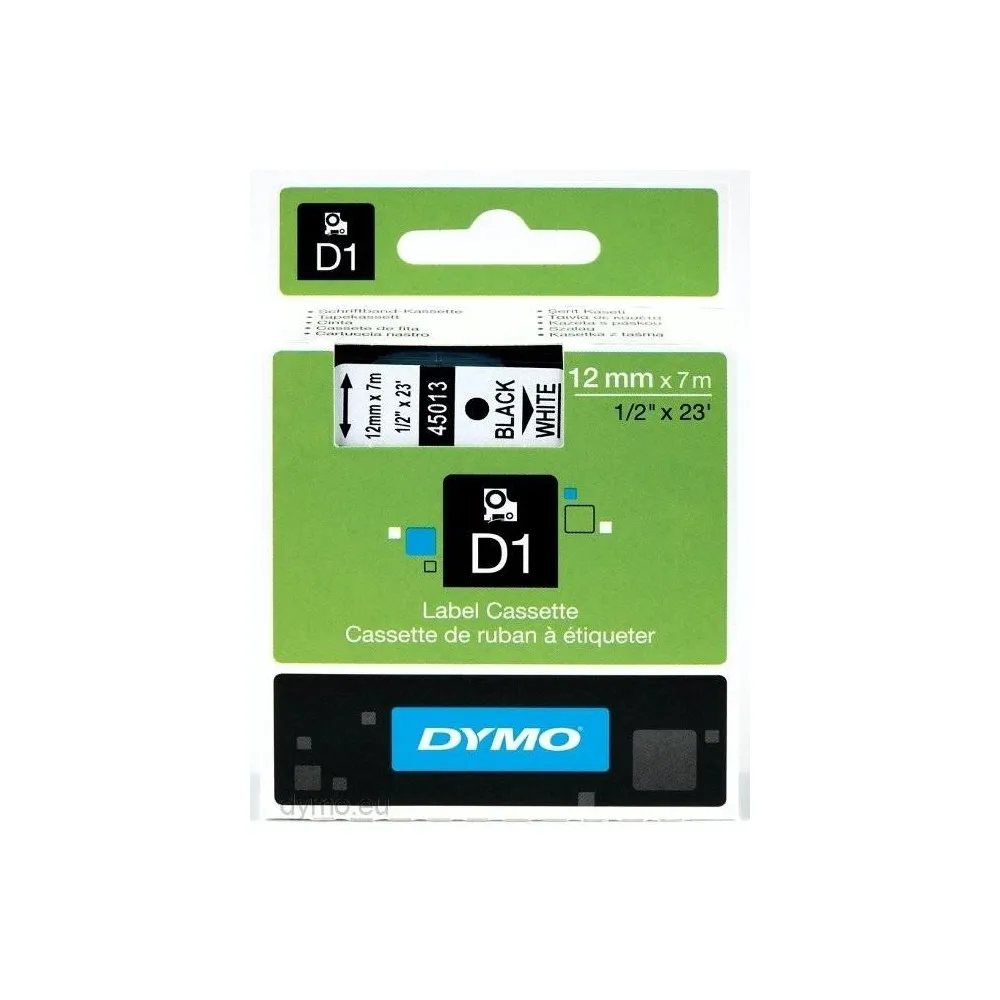 D1 - CINTAS DYMO 12MMX7M NEG/BLANC