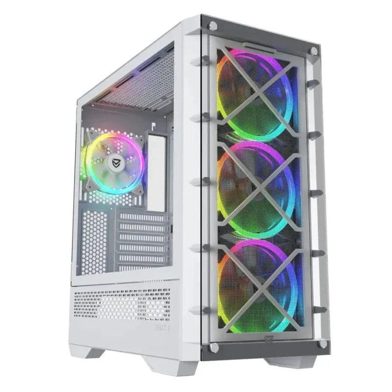 Caixa PC Nfortec DRACO X White Vidro Temperado USB 3.2 Branca