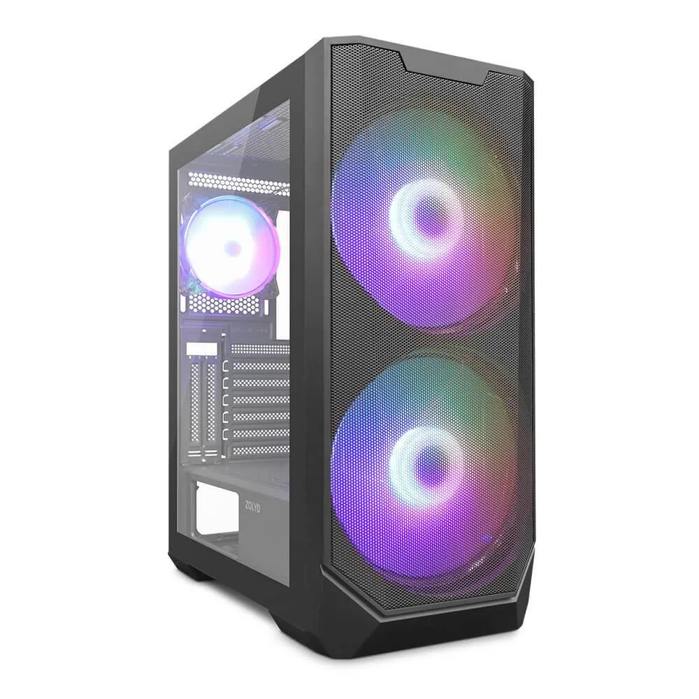 Caixa Extended-ATX Zolyd Lumion Tempered Glass ARGB Preta - Recondicionado