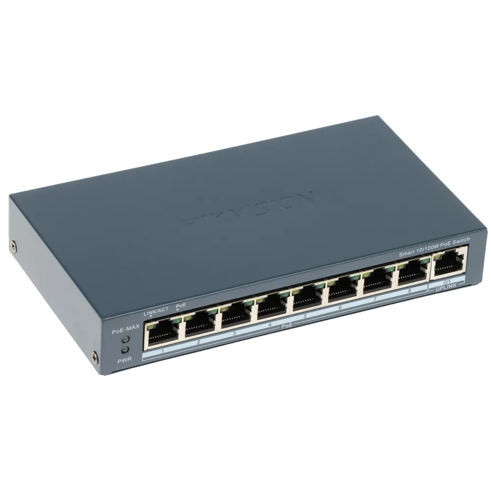 Switch Hikvision 9 Portas 10/100/1000 Mbps PoE - DS-3E1309P-EI(B)