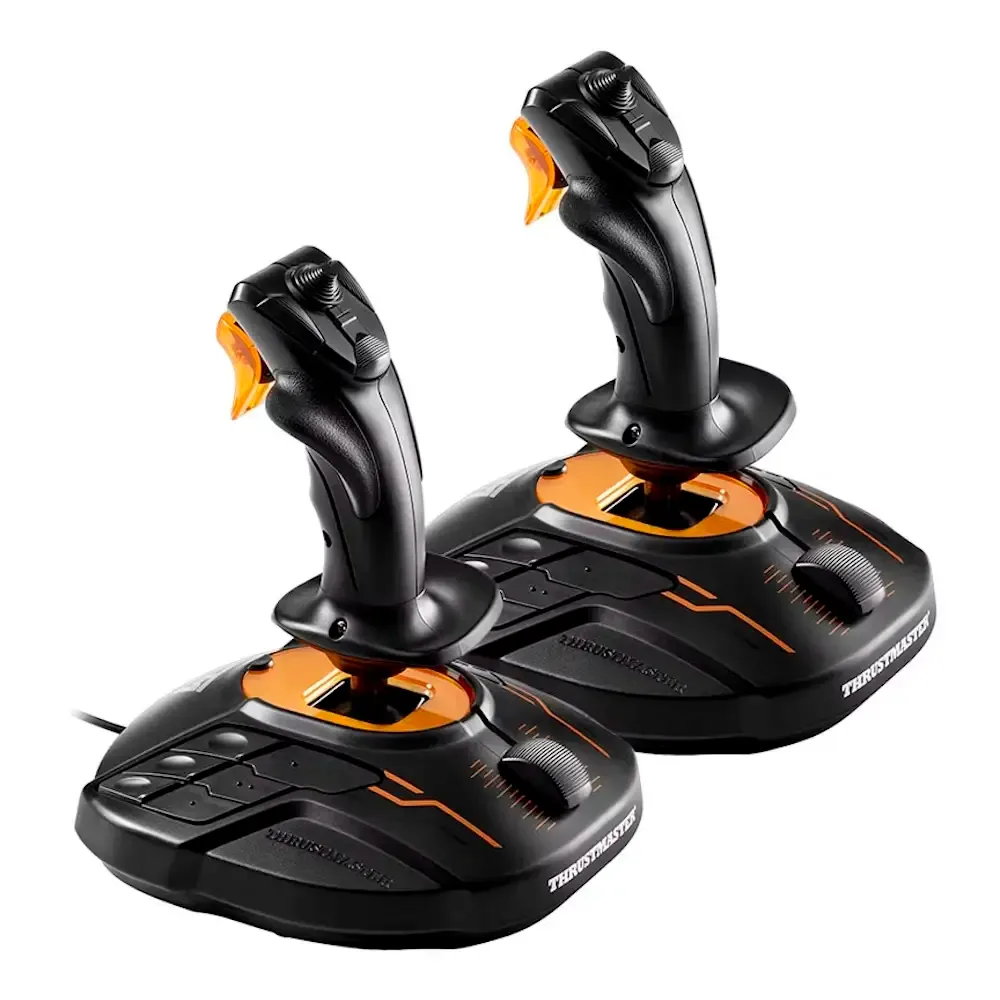 Joystick Thrustmaster T.16000M Space Sim Duo Stick Flight Si PC Preto/Laranja