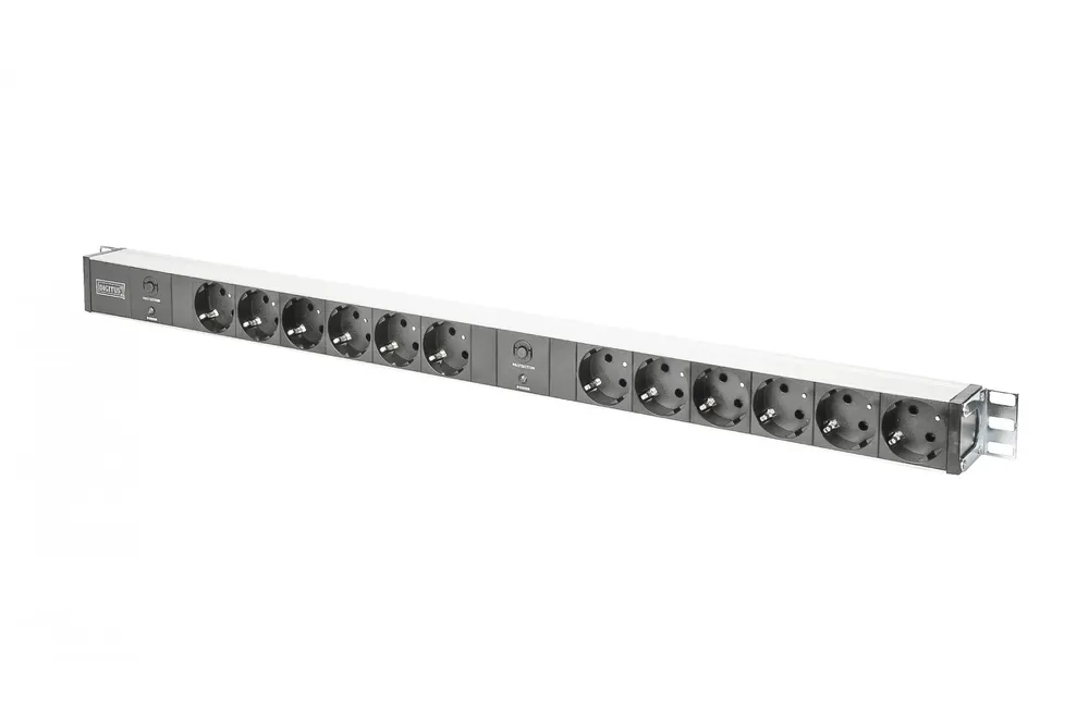 Digitus aluminum outlet strip with overload protection, 12 DN-95405