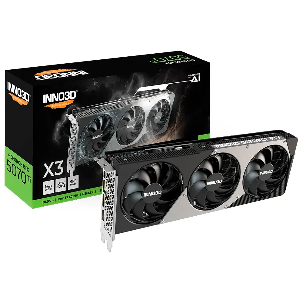 Placa Gráfica INNO3D NVIDIA GeForce RTX 5070 Ti Blackwell X3 16GB GDDR7 DLSS4