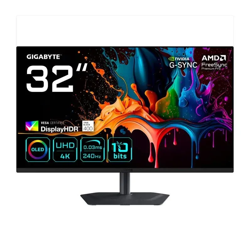 Monitor Gigabyte MO32U2 32" UltraHD 4K 240Hz QD-OLED G-Sync FreeSync HDR True Black 0.03ms