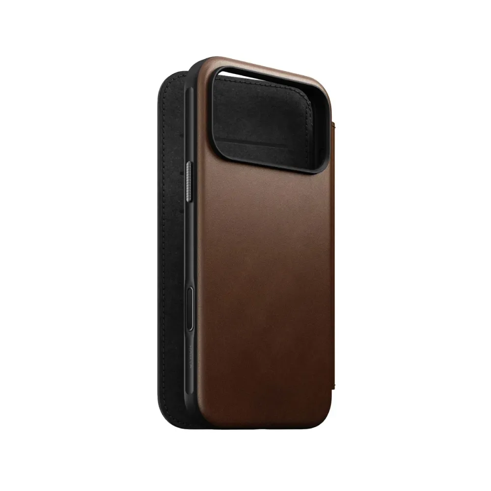 Capa Nomad Flip Cover Couro iPhone 17 Pro Max Castanho