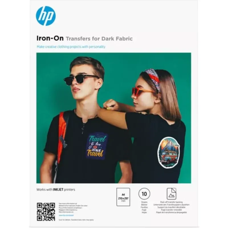 HP Iron-On Transfers for Dark Fabric, A4 (210 x 297 mm), 10 sheets
