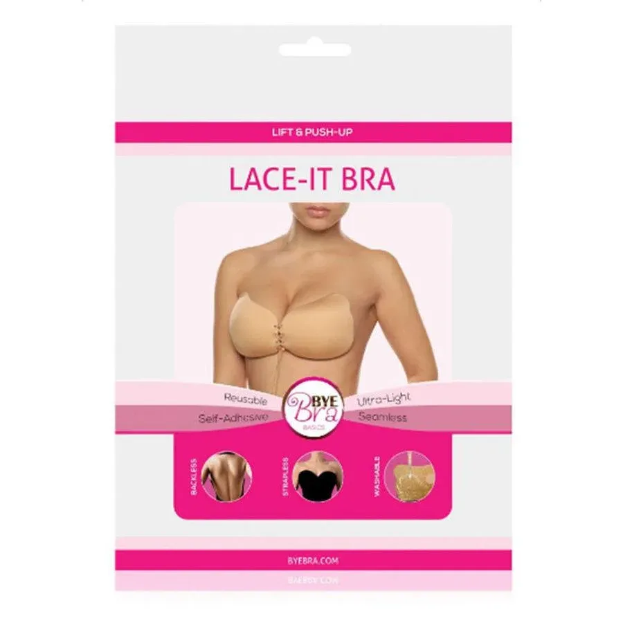Bye-bra - lace-it aprimoramento push-up beige copa a