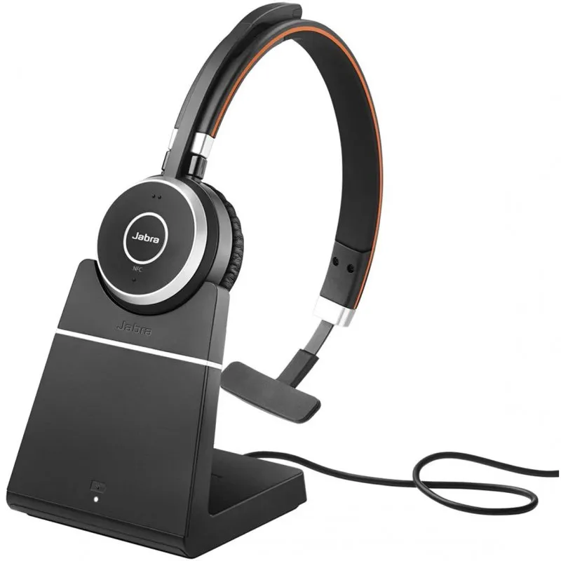 Jabra Evolve 65 Headset Sem Fios Monoaural Preto + Suporte de Carga