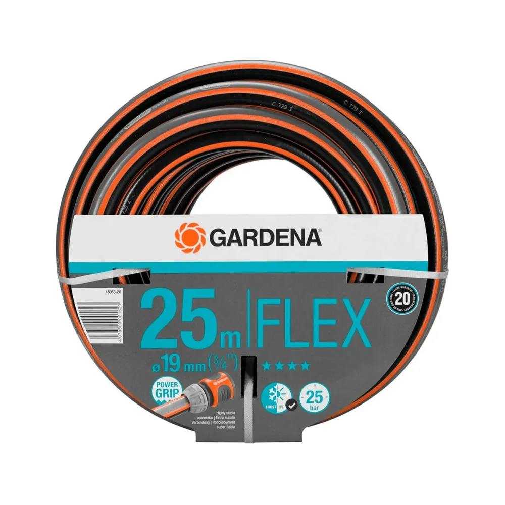 Mangueira Gardena Comfort FLEX 25m 19mm Cinzento/Laranja (1)