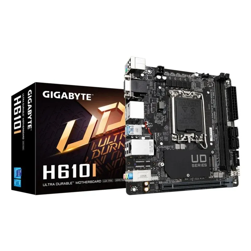 Motherboard GIGABYTE H610I H610 LGA1700 DDR5 Mini-ITX PCIe 3.0 GbE M.2 RGB