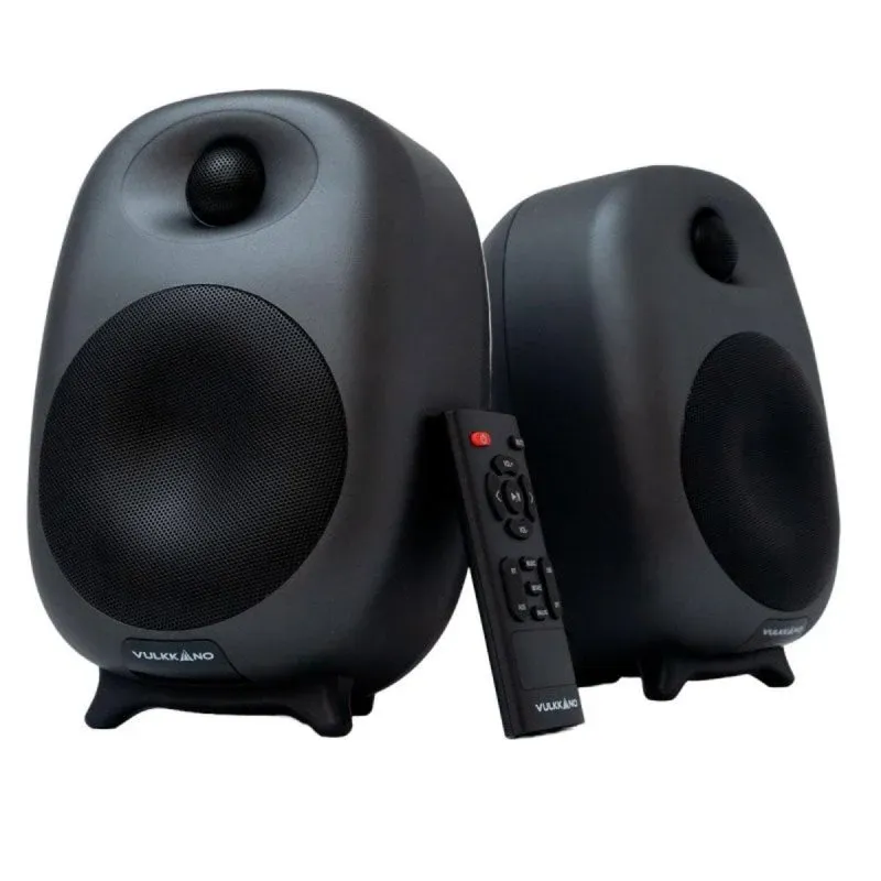 Vulkkano D4 Altifalantes 2.0 Bluetooth 80W com Entradas Ótica, USB, AUX e Equalizador Manual