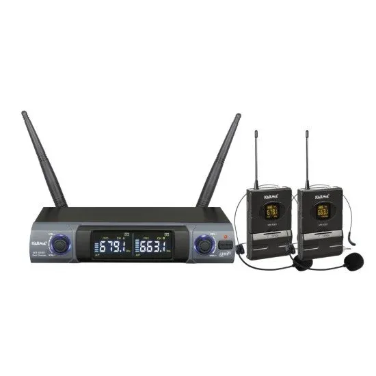 KARMA SISTEMA MICROFONE DUPLO CABEÇA SET 8302 LAV