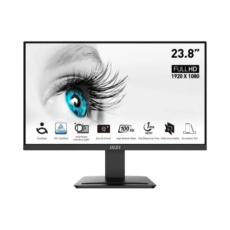 Monitor MSI PRO MP2412DE 23,8" FullHD 100Hz VA Sem Molduras FreeSync 1ms
