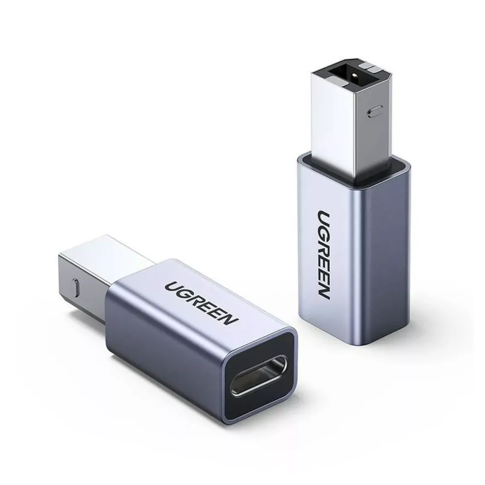 Adaptador Ugreen Impressora USB-B - USB-C Cinza