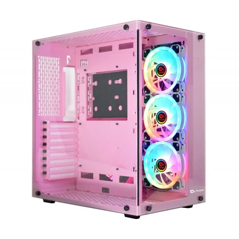 Caixa de Computador Talius Cronos Orchid RGB Vidro Temperado USB 3.0 Rosa