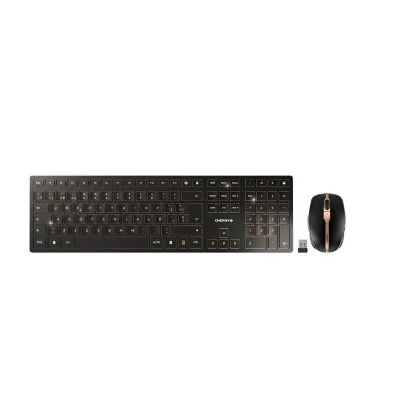 Teclado Cherry DW 9100 Slim Inalámbrico Bluetooth USB-C Recargable Ambidextro
