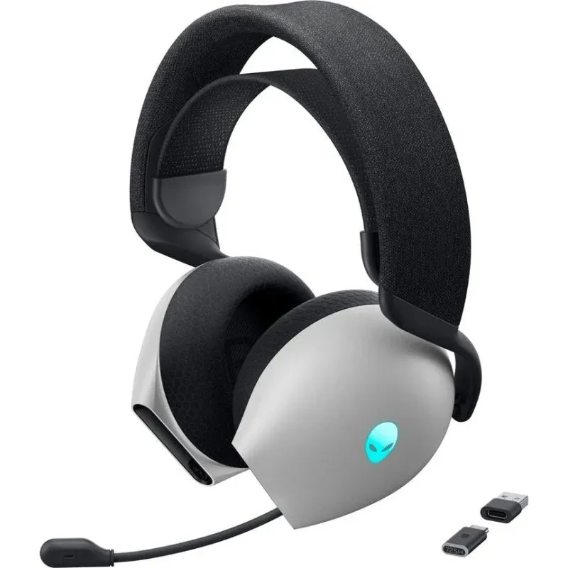 Auriculares Dell Alienware AW725H sem fios Bluetooth RF Gaming ANC microfone RGB preto branco