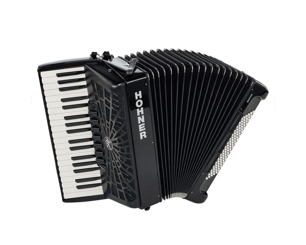 Hohner Bravo III 96 silent key Black
