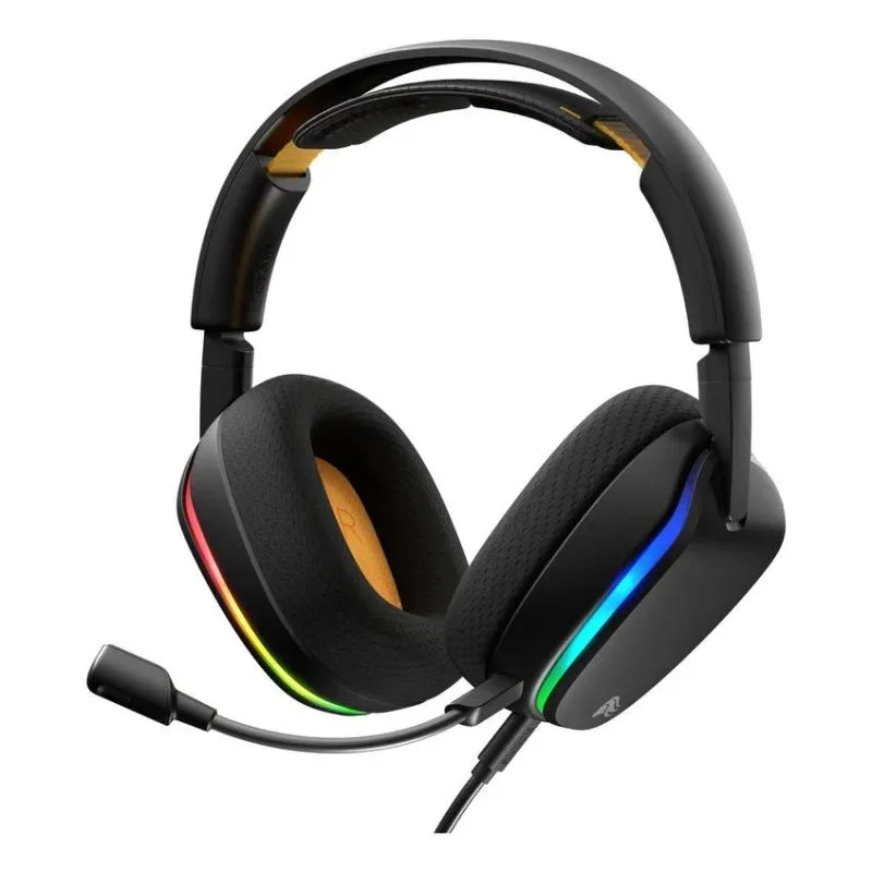 Auriculares Glorious GHS Eternal RGB com cabo USB-C gaming microfone destacável RGB preto