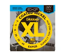 Jogo cordas guitarra elétrica D'Addario EXP125 Coated 009-046