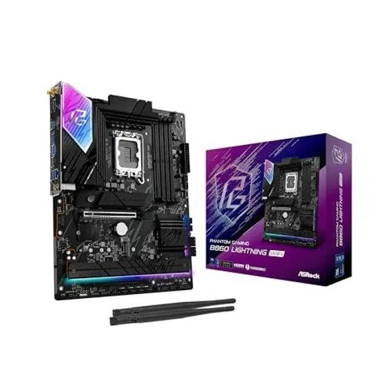 Motherboard Asrock B860 Lightning WiFi Intel B860 LGA 1851 DDR5 ATX WiFi 6E M.2 PCIe RAID
