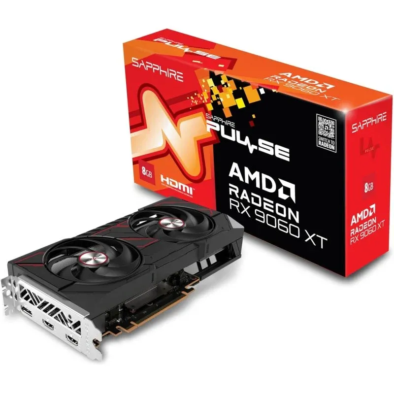 Sapphire Pulse Radeon RX 9060 XT 8GB GDDR6 Placa Gráfica Gaming Dual-X Cooling