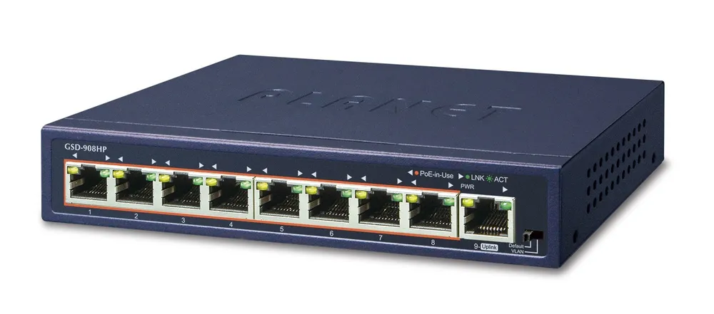 PLANET GSD-908HP network switch Unmanaged Gigabit Ethernet GSD-908HP