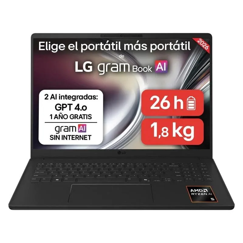 Portátil LG Gram 16 AMD Ryzen AI 7 445 32GB 512GB SSD Radeon Graphics Sem SO