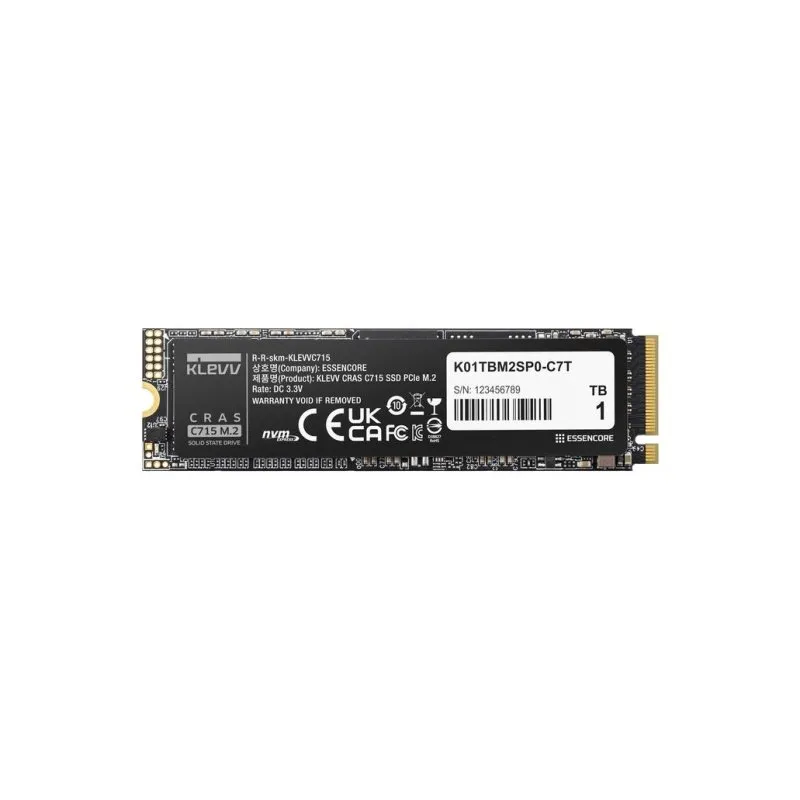 Disco Rígido Disco Duro Klevv CRAS C715 1 TB M.2 NVMe 3200 MB/s x4 + S.M.A.R.T.