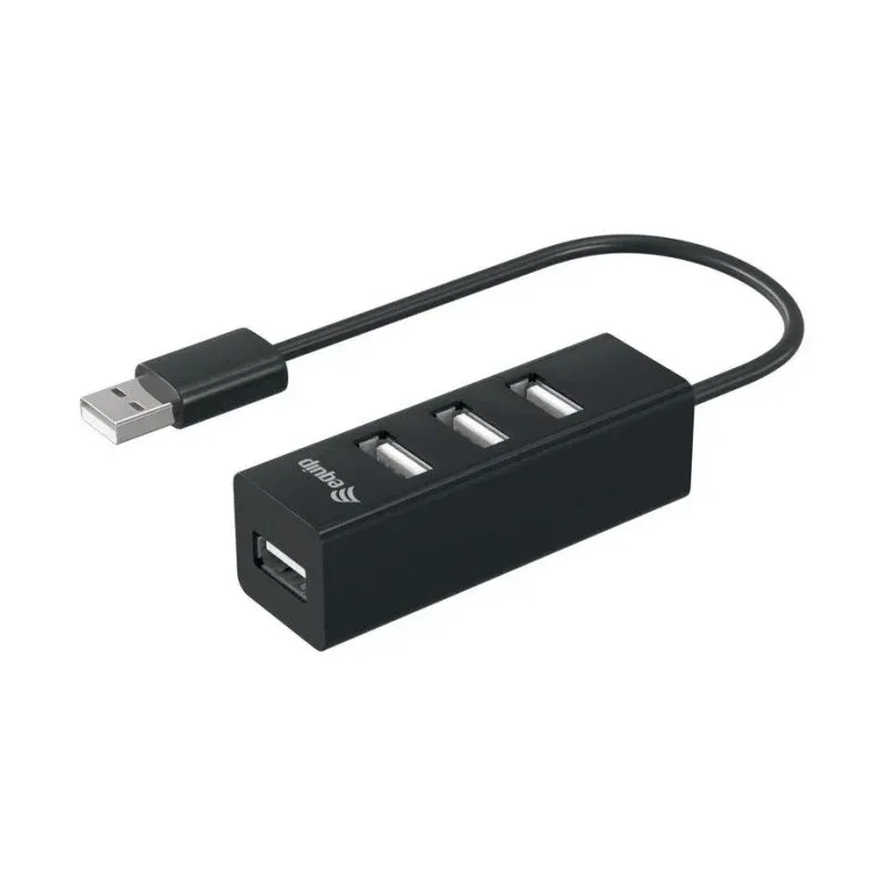 Hub Equip 4 portas 480 Mbit/s modelo 128955 Plug and Play preto