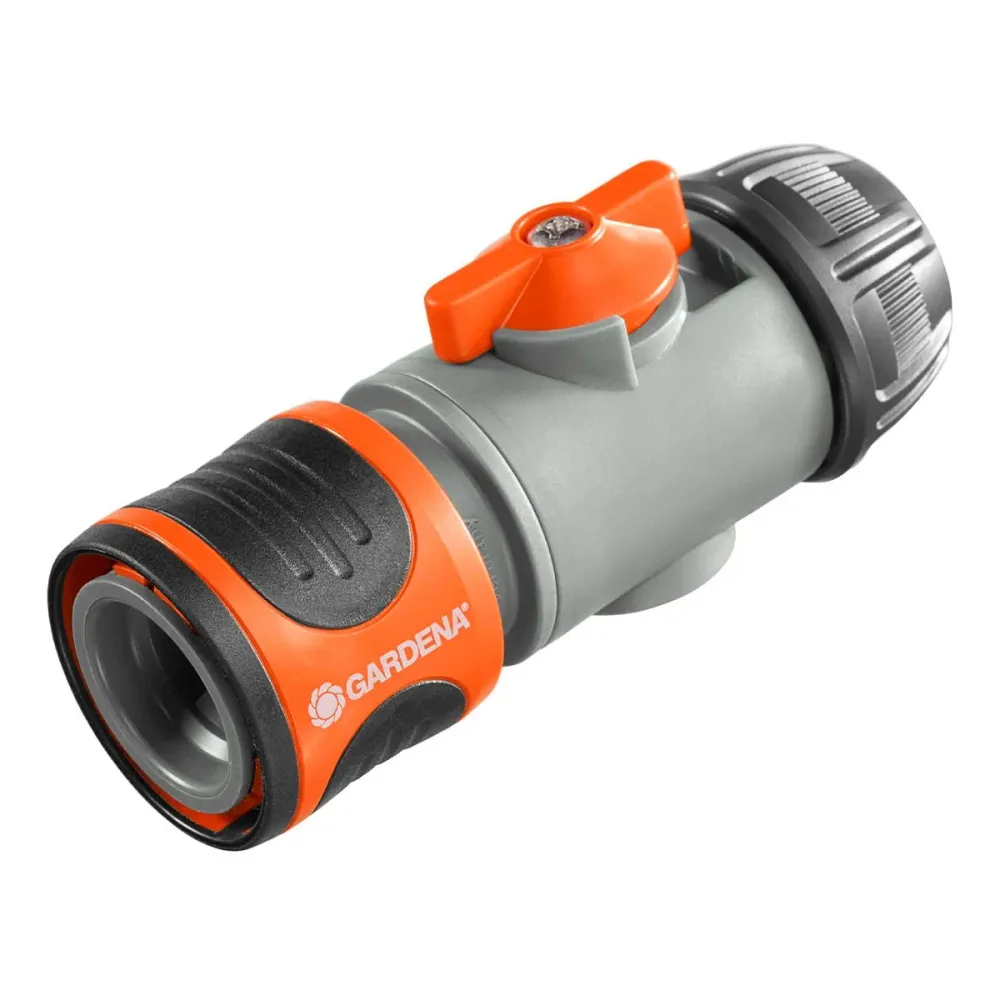 Conector de Mangueira com Válvula de Controle Gardena 13- 15mm Laranja/Cinzento (2942-20)