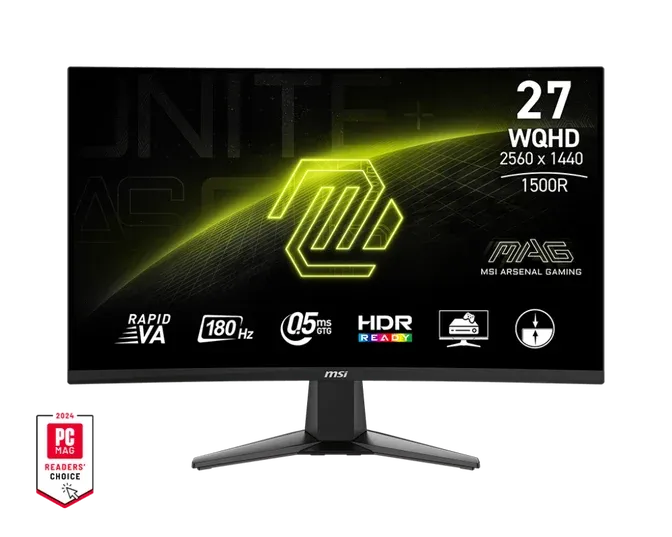 Monitor Curvo MSI 27" MAG 27CQ6F VA WQHD 16:9 180Hz (0.5ms)