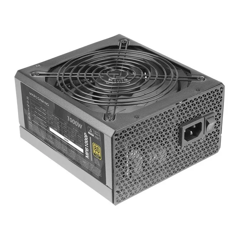 Fonte Alimentação Mars Gaming MPB1000P Fonte de Alimentação Modular ATX 3.1 1000W 10 Anos De Garantia 80Plus Gold Black