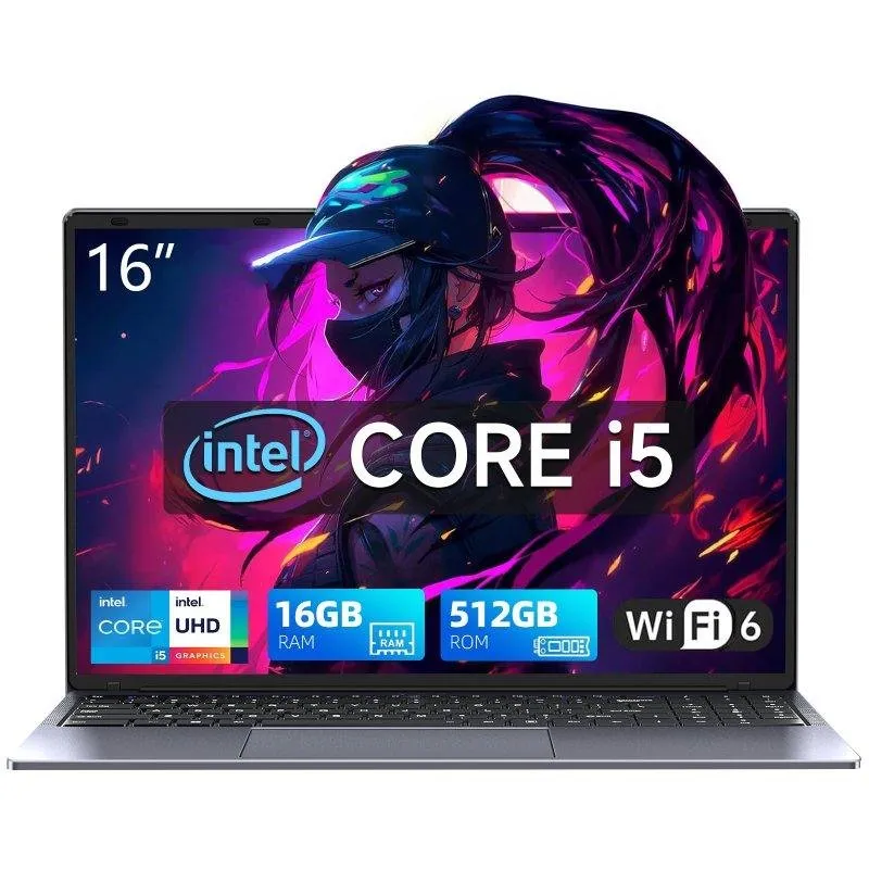Portátil INTECHNE 16.1" Intel Core i5-8210Y 16GB 512GB SSD UHD 617 Windows 11 Pro