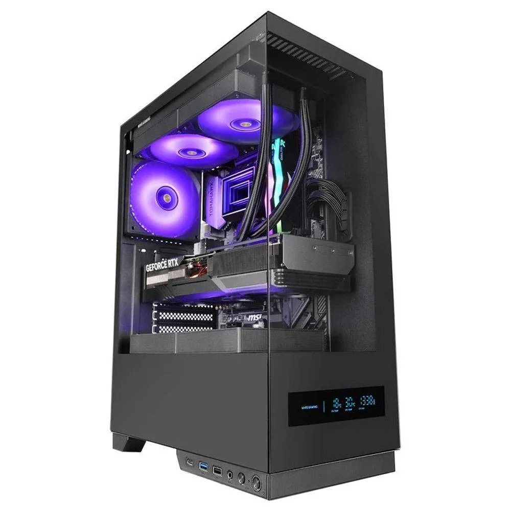 Caixa ATX Mars Gaming MC-PULSAR Tempered Glass c/ LCD Preta