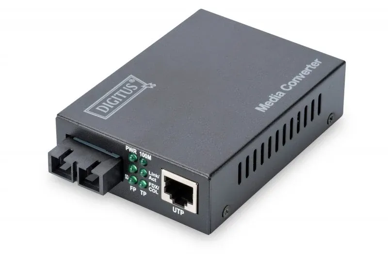 DIGITUS MEDIA CONVERTER SINGLE MODE SC-100BASE-FX/RJ45 10/100BASE-TX 20KM#PROMO#