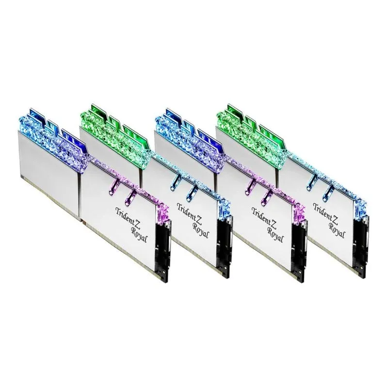Memória RAM G.Skill Trident Z Royal 64GB 4x16GB DDR4 3600MHz CL16 RGB Prateada