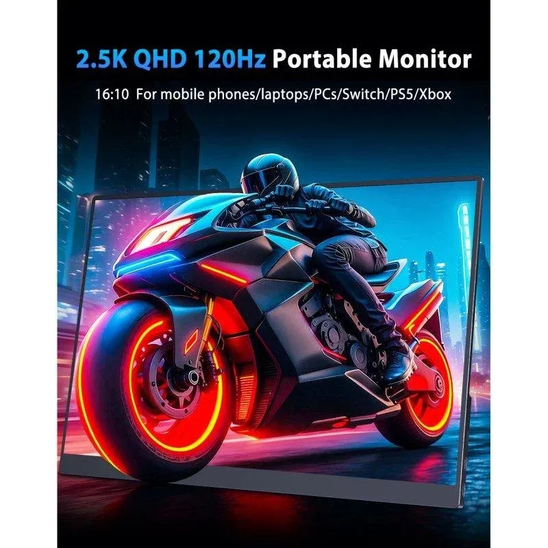 Monitor Uperfect 2K 16" QHD 120Hz IPS Portátil USB-C Mini HDMI VESA 4ms