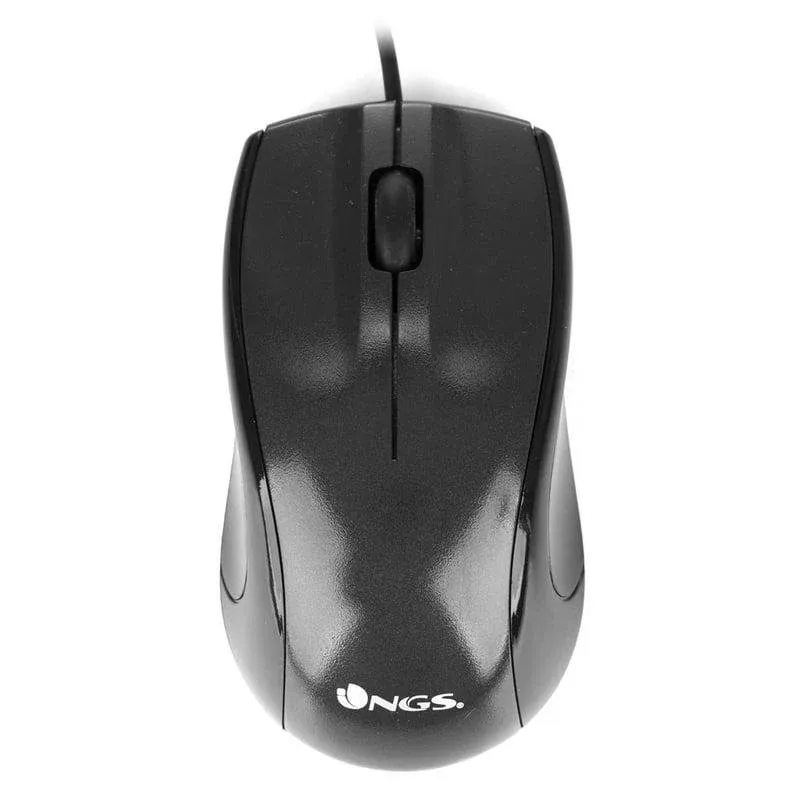 Ratón NGS Mist USB 800 DPI Preto Ergonomia 3 Botões Roda Óptico