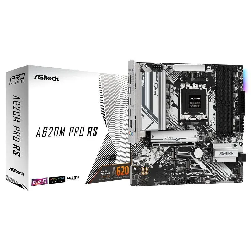 Asrock A620M Pro RS Motherboard Micro-ATX A620 AM5 DDR5 2.5G LAN RGB