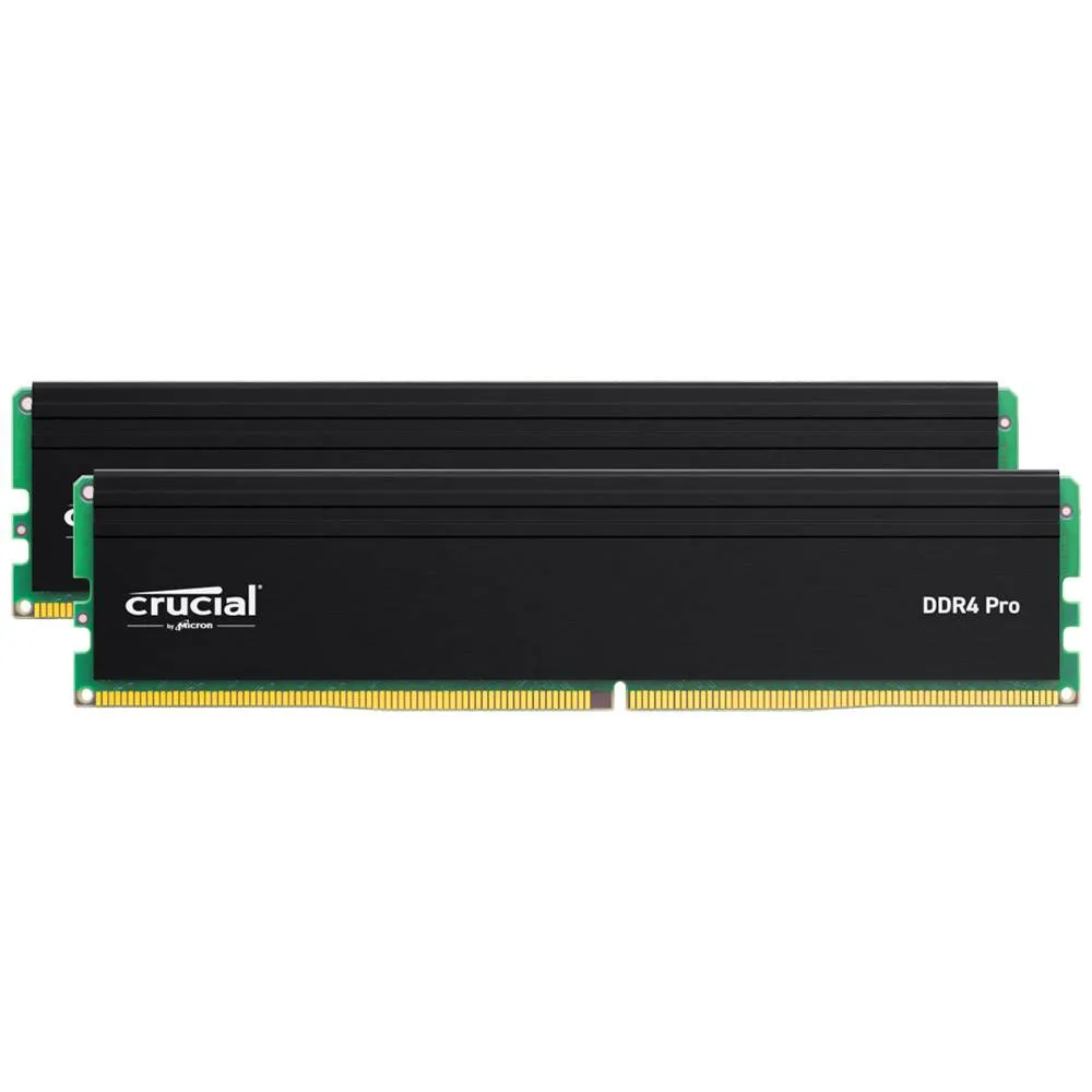 Memória RAM UDIMM Crucial Pro 32GB (2x16GB) DDR4-3200MHz (Intel XMP) CL22 (22-22-22) 1.20V Preta