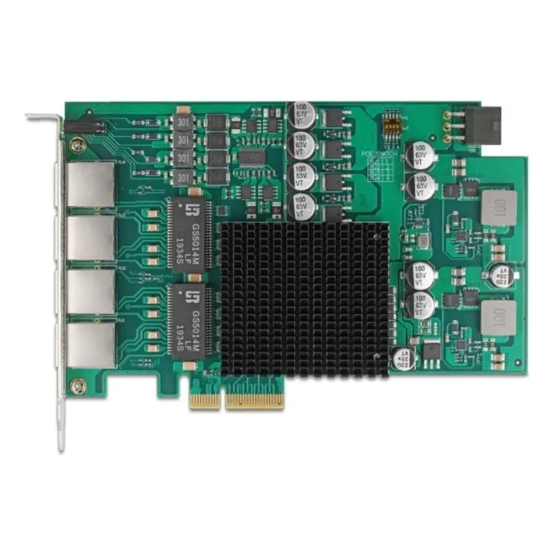 Tarjeta de Rede DeLock 86097 PCI Express x4 1000 Mbit/s 4 portas PoE+