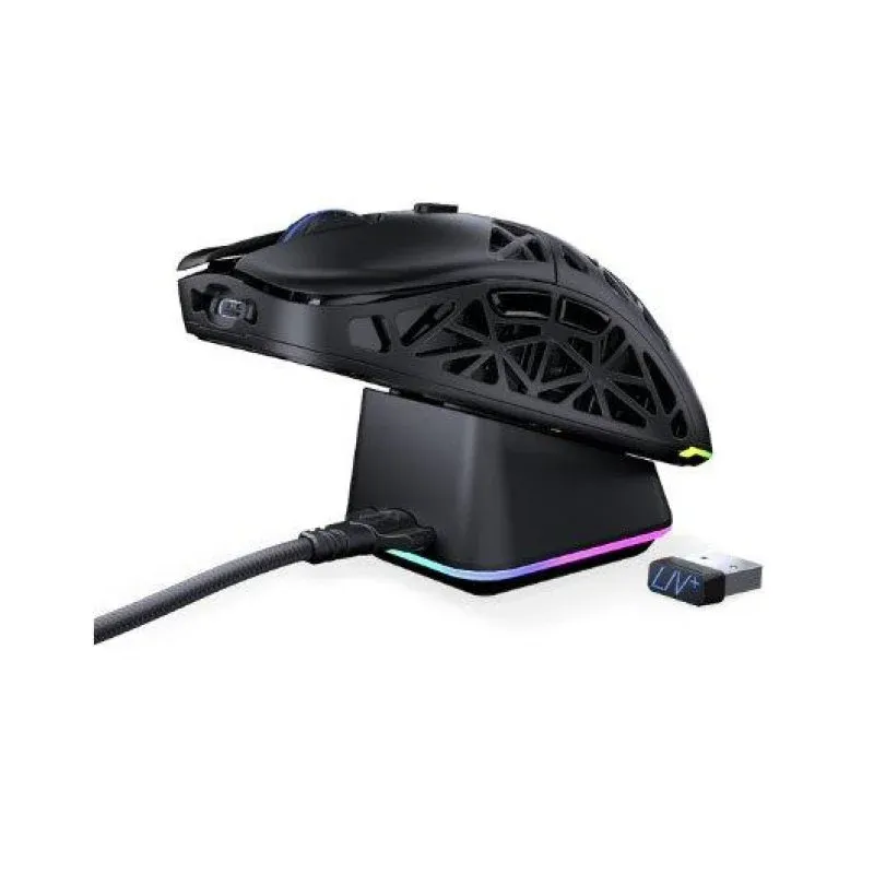 ENDORFY LIV PLUS Wireless Rato Gaming Sem Fios Bluetooth 26000 DPI ARGB com Dock e 6 Botões