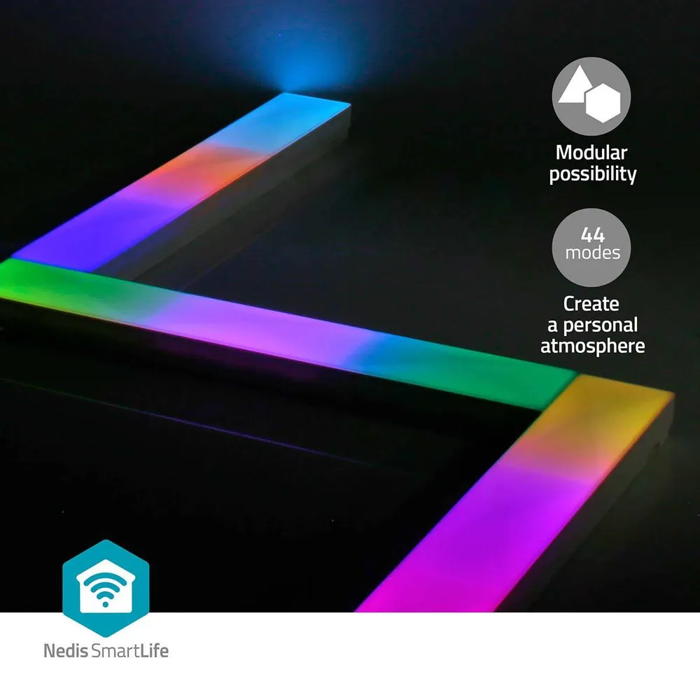 Iluminação Decorativa Nedis SmartLife Decorative LED Wall Bar | Wi-Fi | RGBIC / Warm White | Android / IOS