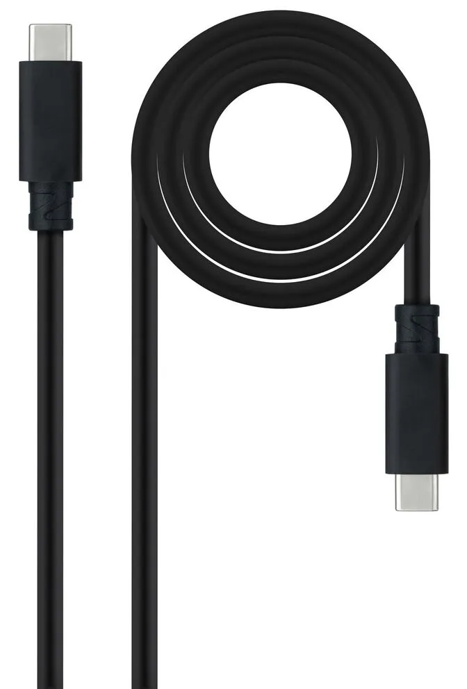 Cabo USB-C 3.1 Gen2 Nanocable 10Gbps 5A 4K/60Hz 1.5 M Preto