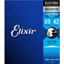Jogo Cordas Guitarra Elétrica Elixir 12000 Polyweb Super Light 009-042