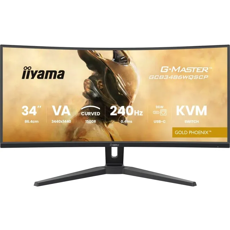 iiyama G-MASTER GCB3486WQSCP-B1 Monitor Curvo 34" UltraWide QHD 240Hz HDR400 FreeSync Premium USB-C