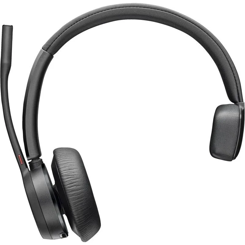Auricular mono Bluetooth sem fios Poly com microfone de boom e base de carregamento