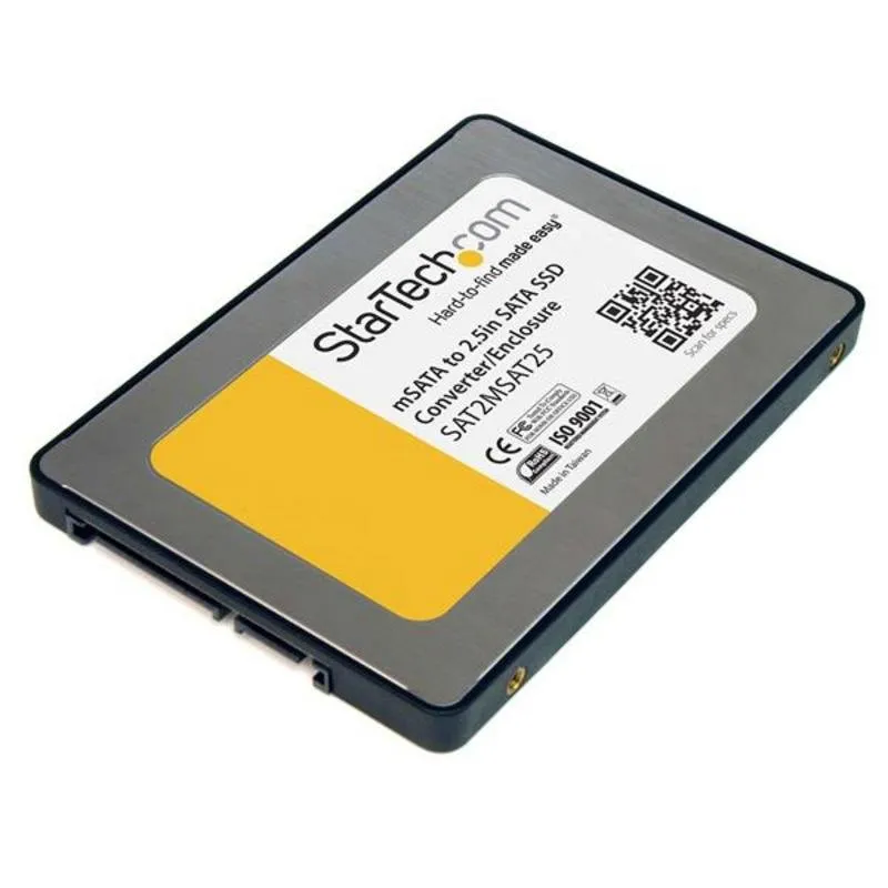 Caixa adaptadora StarTech SSD mSATA para SATA 2,5 polegadas alumínio prata
