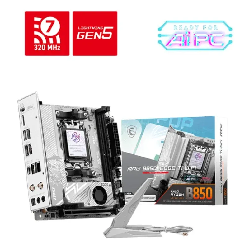 MSI MPG B850I EDGE TI WIFI Motherboard Mini-ITX B850 AM5 Wi-Fi 7 DDR5 M.2